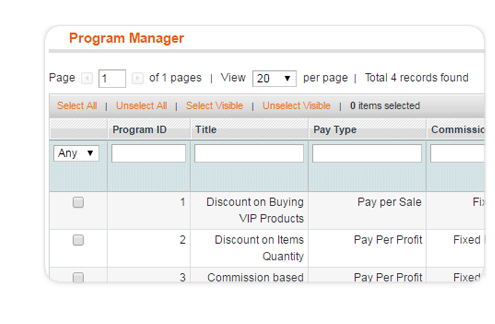 Magento Affiliate Extension